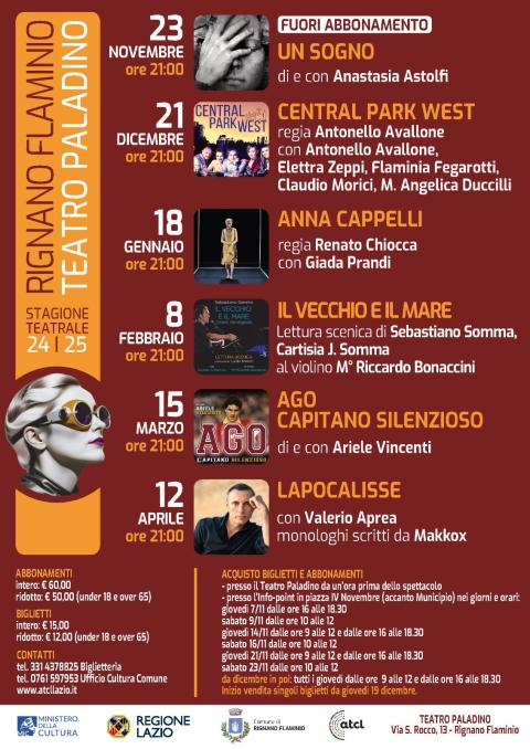 Appuntamenti Stagione teatrale 2024-2025 Appuntamenti Stagione teatrale 2024-2025